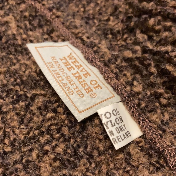 Handmade Brown Wool Irish Scarf - Picture 4 of 4